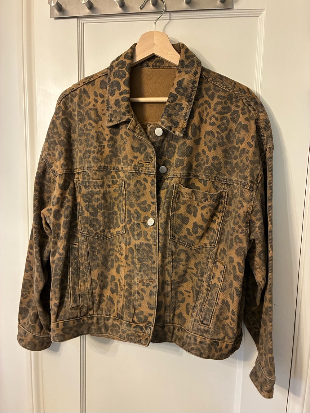 Leopard Print Cotton Jacket - size M